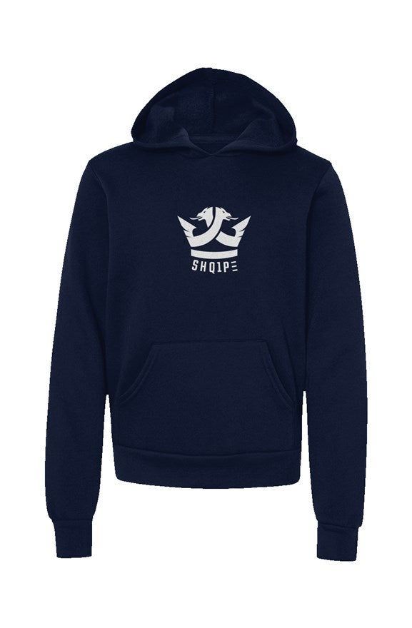 Youth Pullover Hoodie-Navy/White