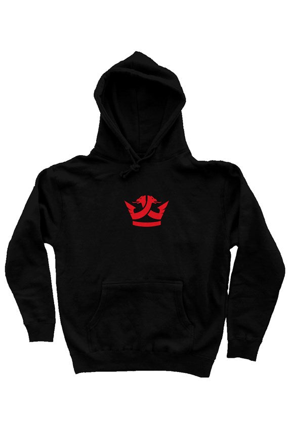 Pullover Hoodie- (Black) Red Crown