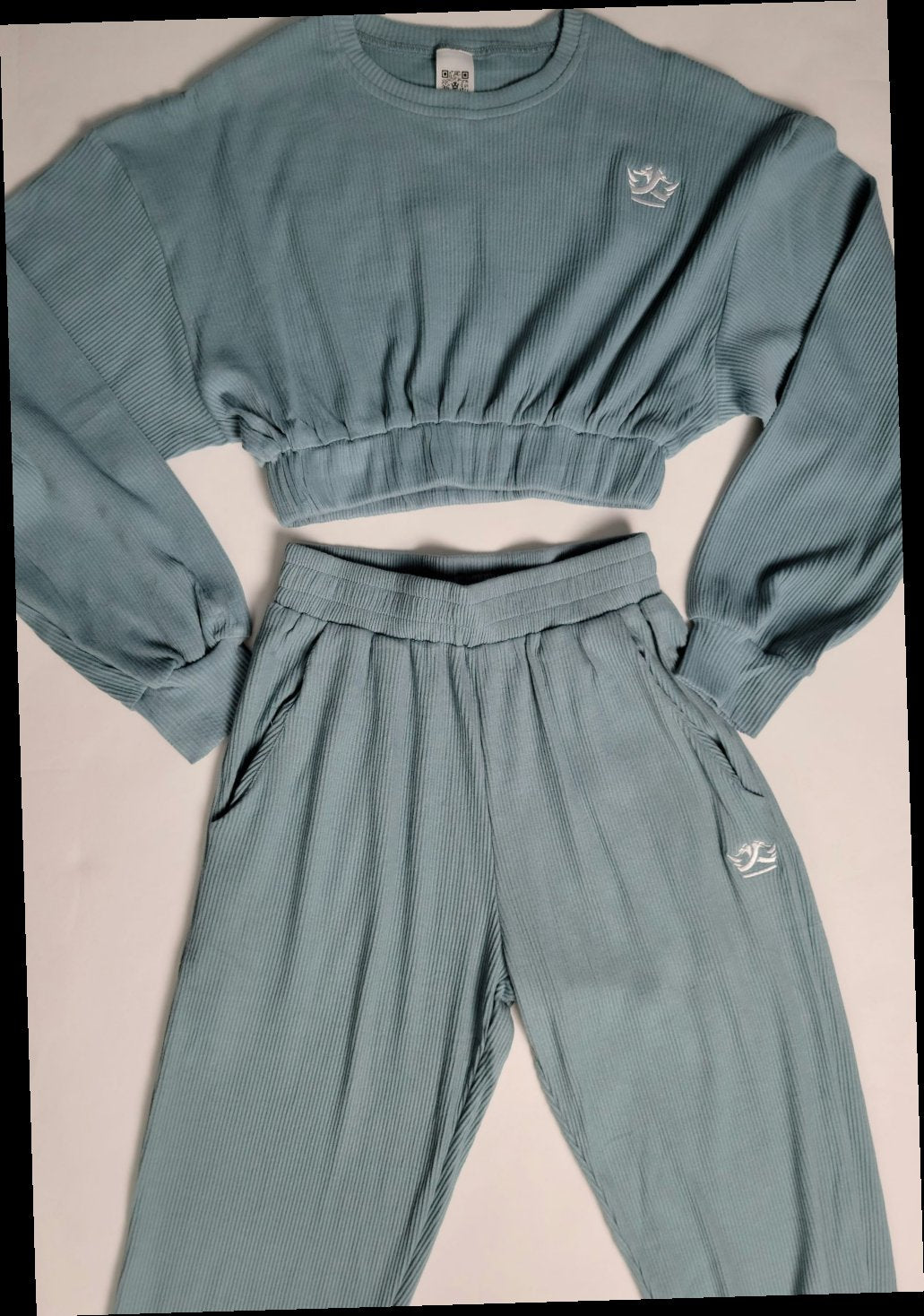 Cropped Top Jogger Set (Turquoise)