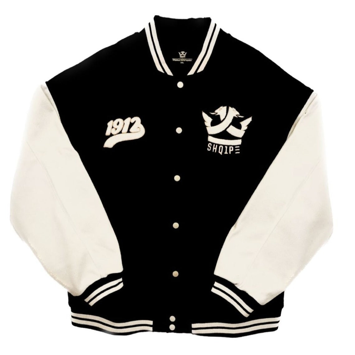White & Black Varsity Two Tone Jacket