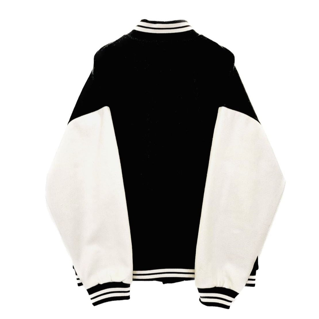 White & Black Varsity Two Tone Jacket