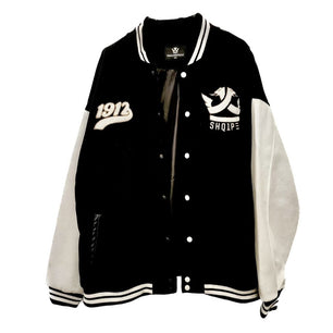 White & Black Varsity Two Tone Jacket