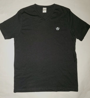 v neck black-white logo