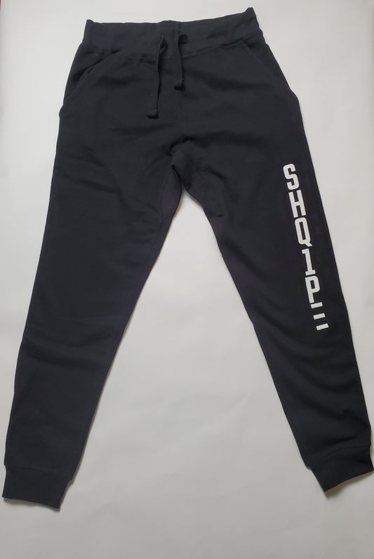 Premium Joggers-Schwarz/Weißes Logo