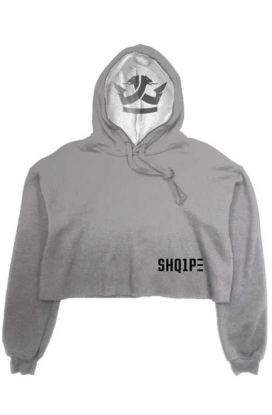 crop fleece hoodie silver