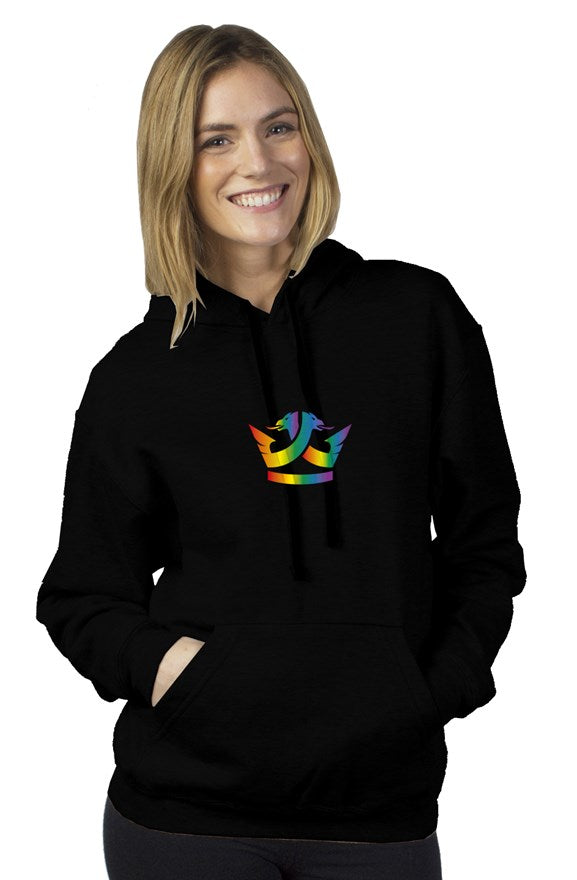 unisex tultex pullover hoody black-rainbow