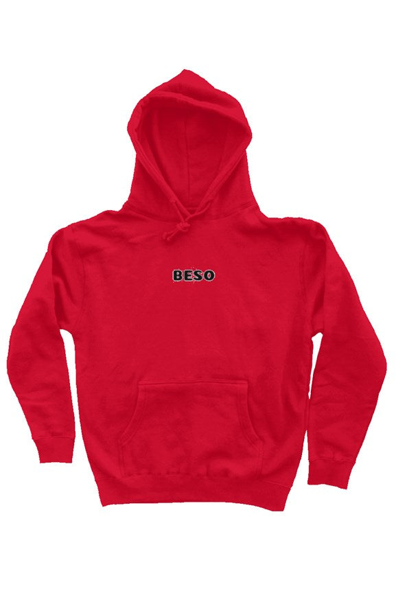 Heavyweight Pullover Hoodie- Red Beso