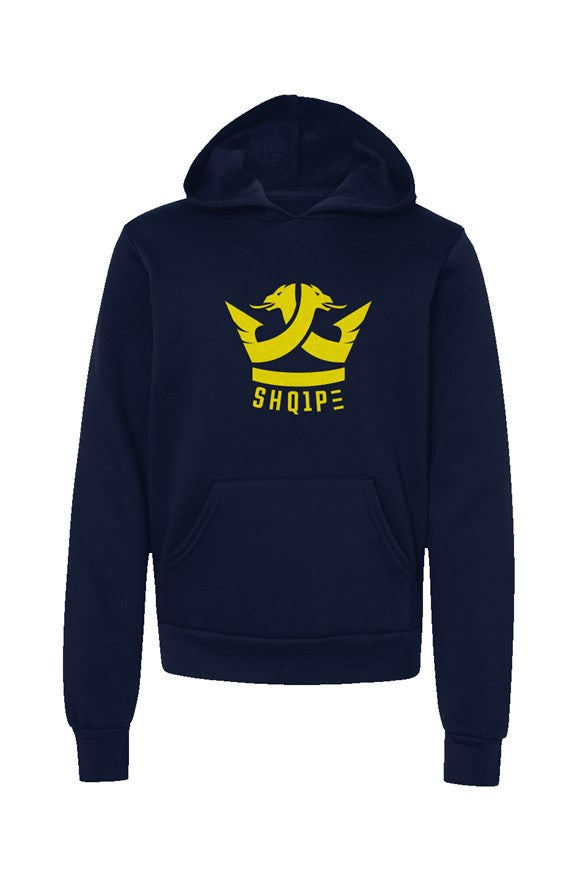 Youth Pullover Hoodie-Navy/Yellow