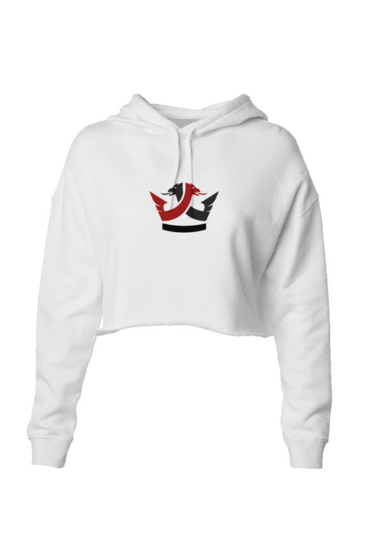 Lightweight Crop Hoodie-White Crown