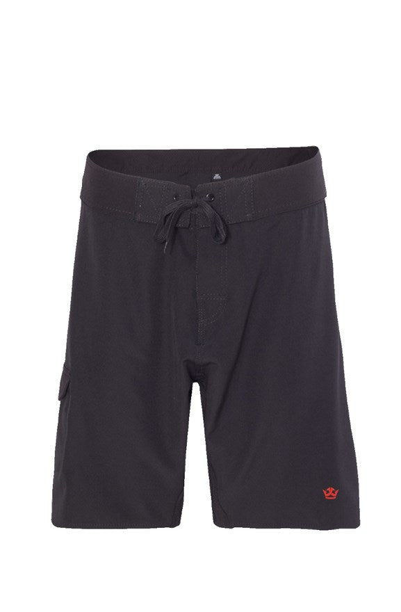 Board Shorts- Black/Red Crown
