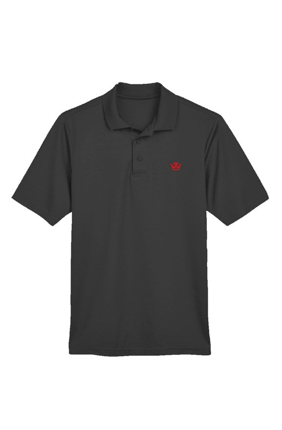 Performance Polo-Black/Red Crown