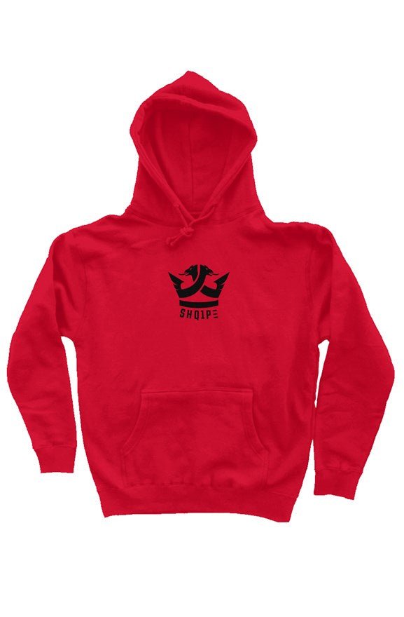 Pullover-Hoodie – (rotes) schwarzes Logo