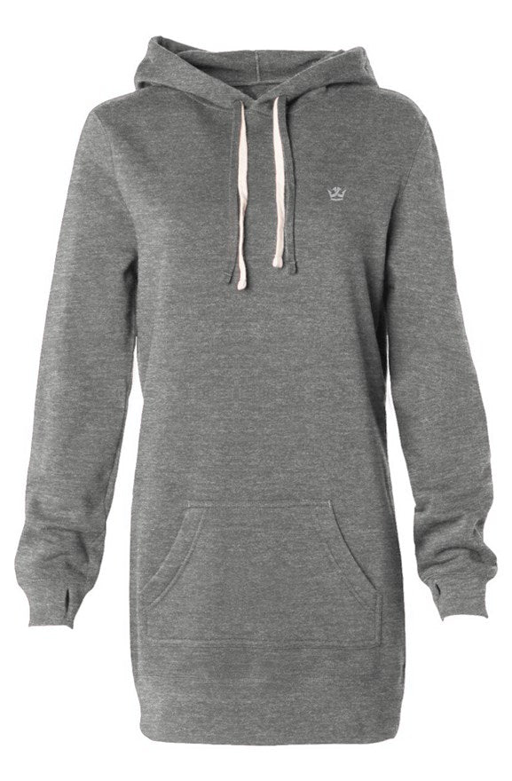 Hooded Sweatshirt Dress_Gray/White logo
