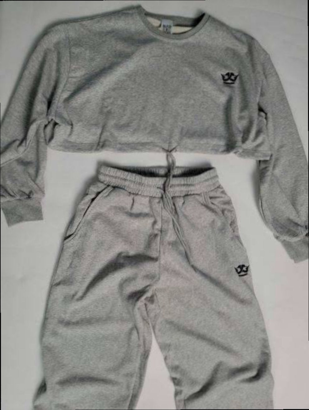 Cropped Top Jogger Set (Gray)