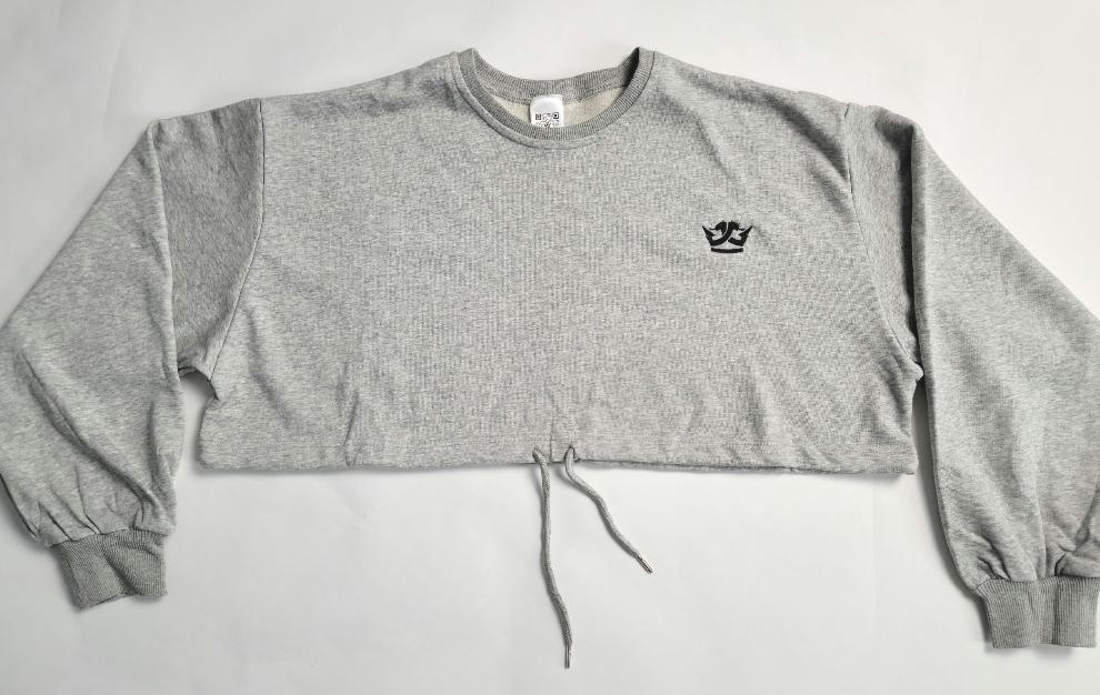 Jogger-Set mit kurzem Oberteil (Grau)