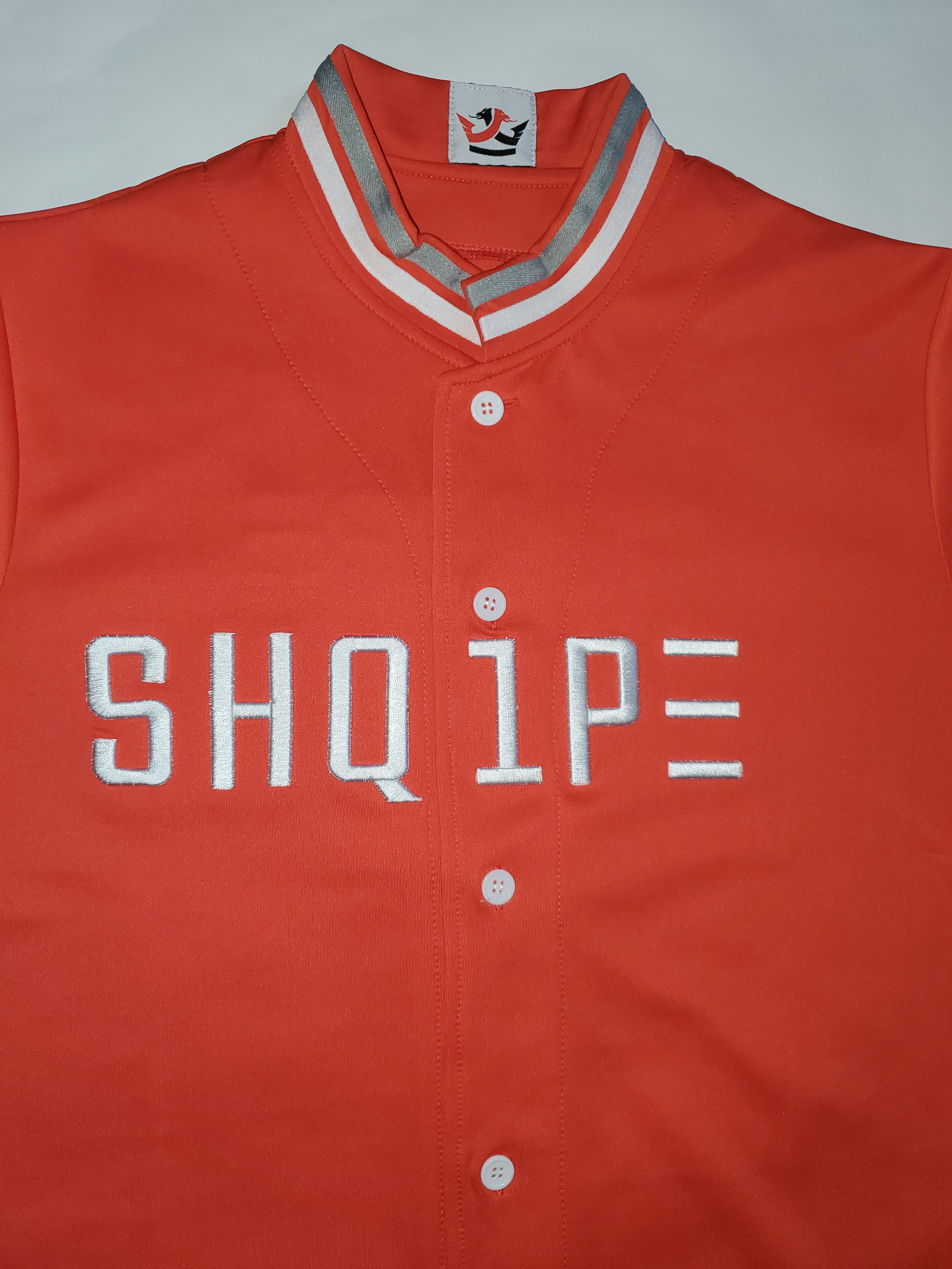 All red jordan baseball top jersey