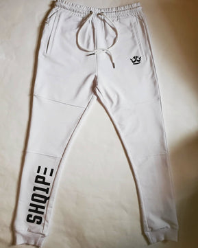 Streetwear Full Tracksuit - White (Black Logo)