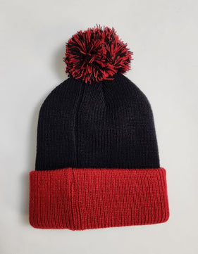 Pom Pom Beanie Black/Red