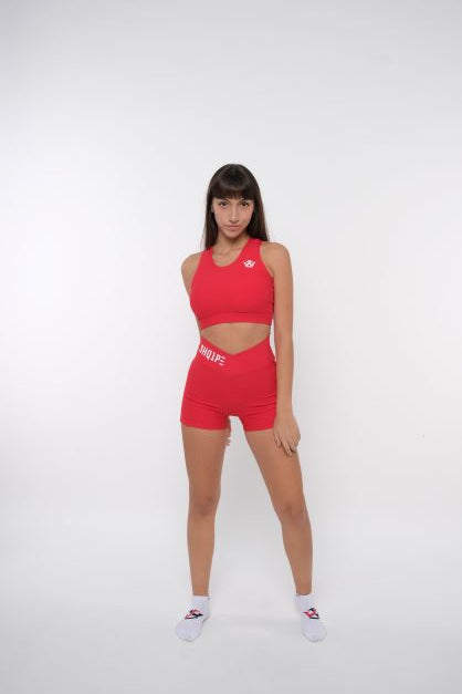 Shorts + Tank Top Red Color/White Logo