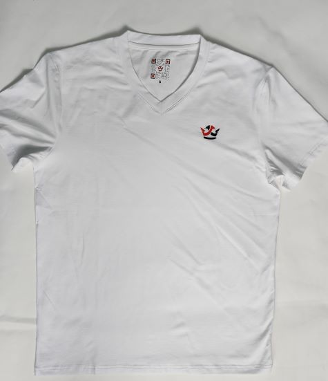 T-Shirt V Neck (White)