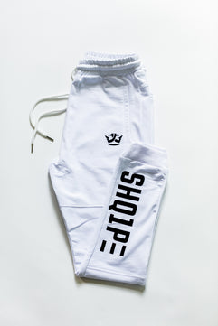 Streetwear Full Tracksuit - White (Black Logo)