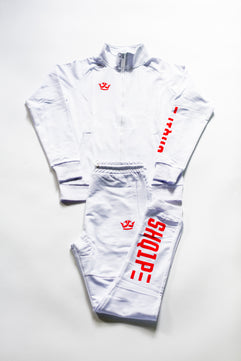 Streetwear full tracksuit - White (Red Logo)