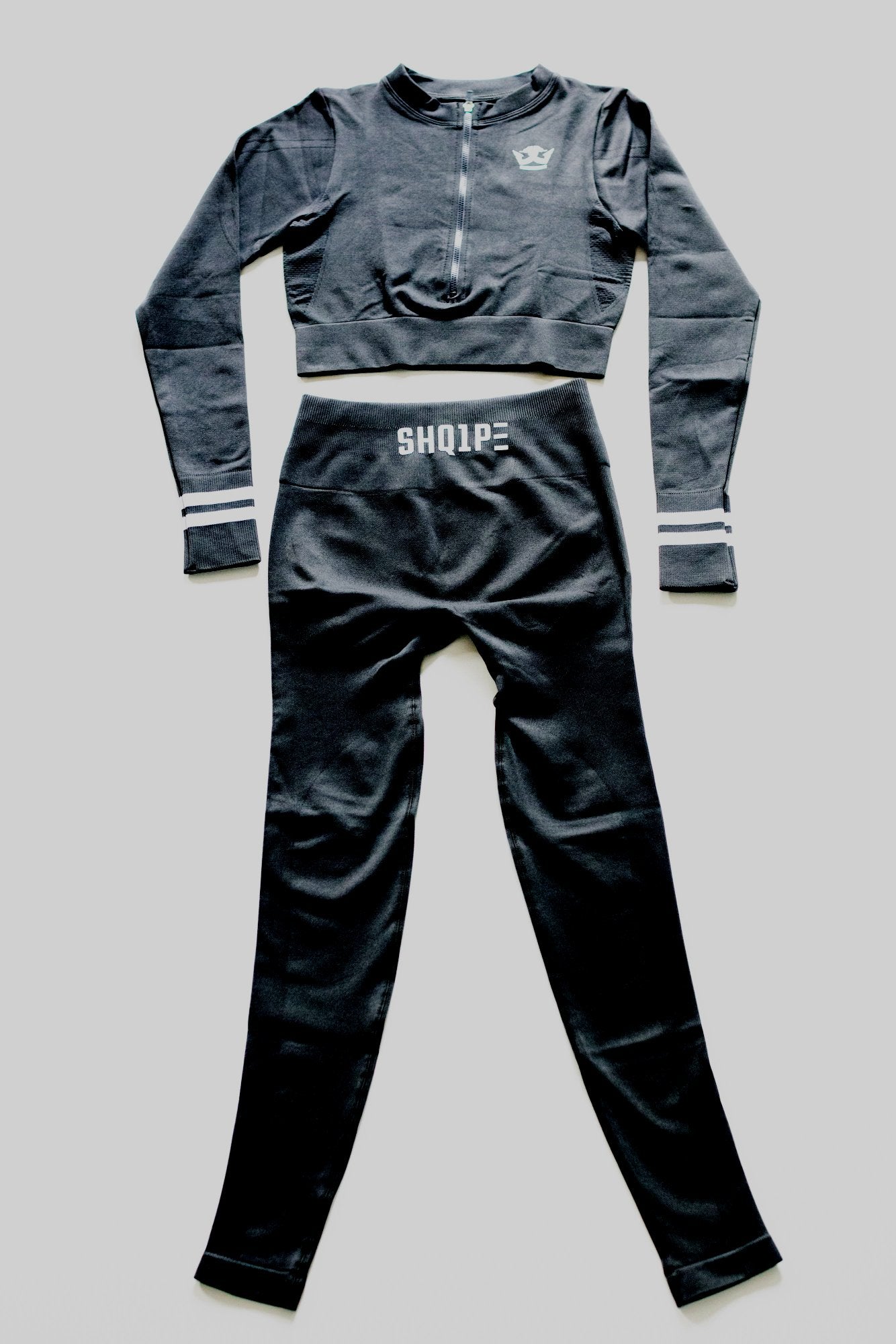 Lässiger zweiteiliger Damen-Trainingsanzug – Schwarz