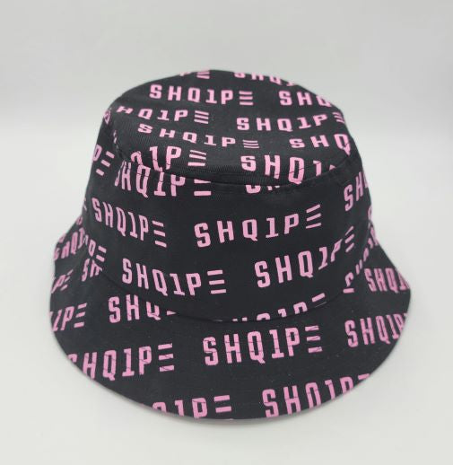 Bucket Hat (Black/Pink Text)
