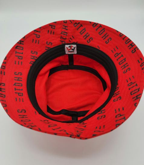 Bucket Hat (Red/Black Text)