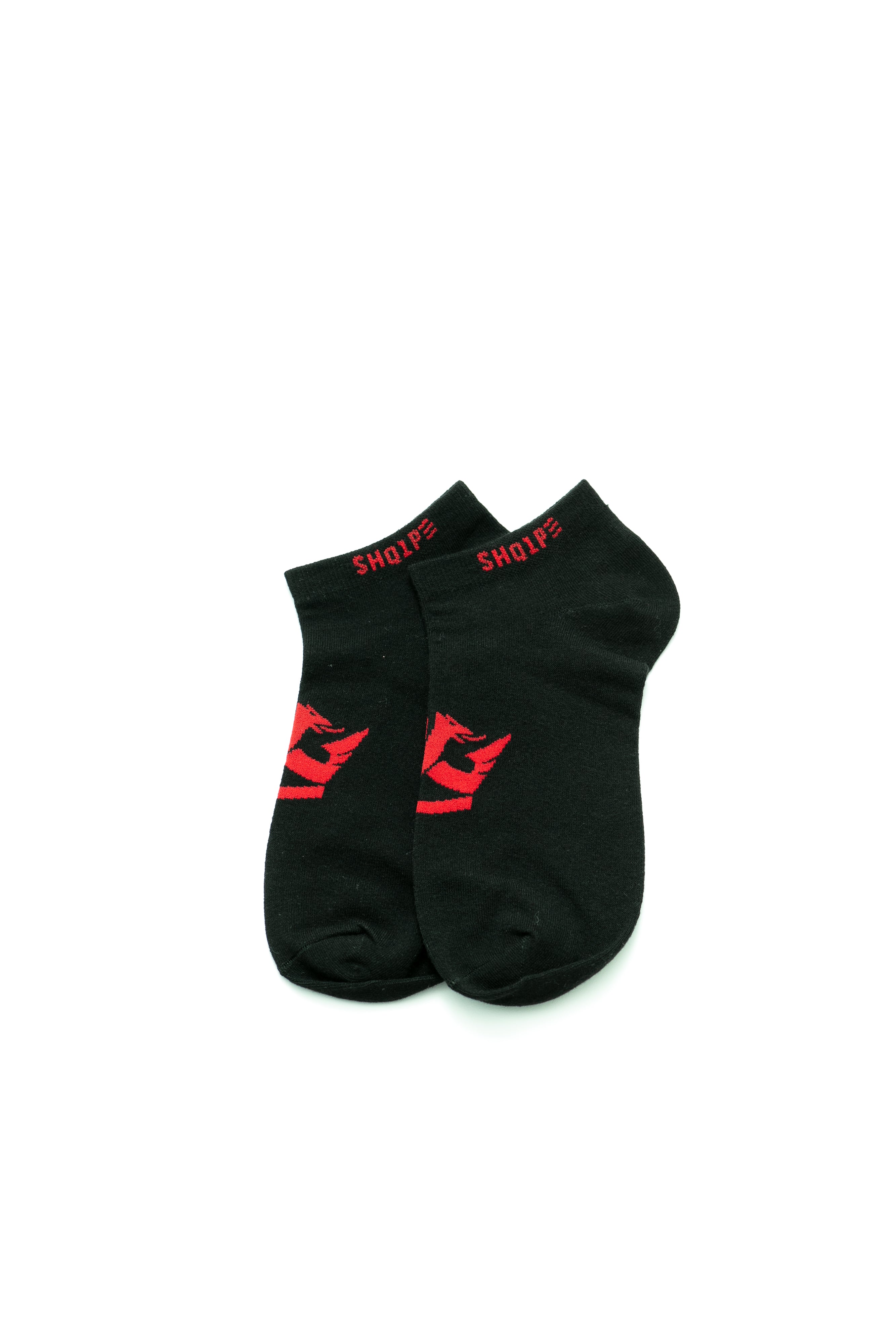Shq1pe Socken Schwarz/Rot
